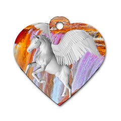 Pegasus Dog Tag Heart (one Side) by icarusismartdesigns