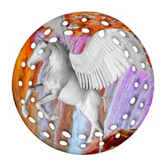 Pegasus Ornament (round Filigree)  by icarusismartdesigns