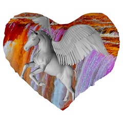 Pegasus Large 19  Premium Heart Shape Cushions by icarusismartdesigns