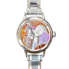 Pegasus Round Italian Charm Watch by icarusismartdesigns