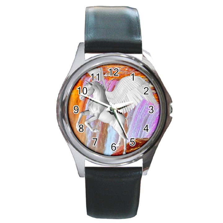 Pegasus Round Metal Watch