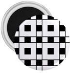 Black And White Pattern 3  Magnets Front