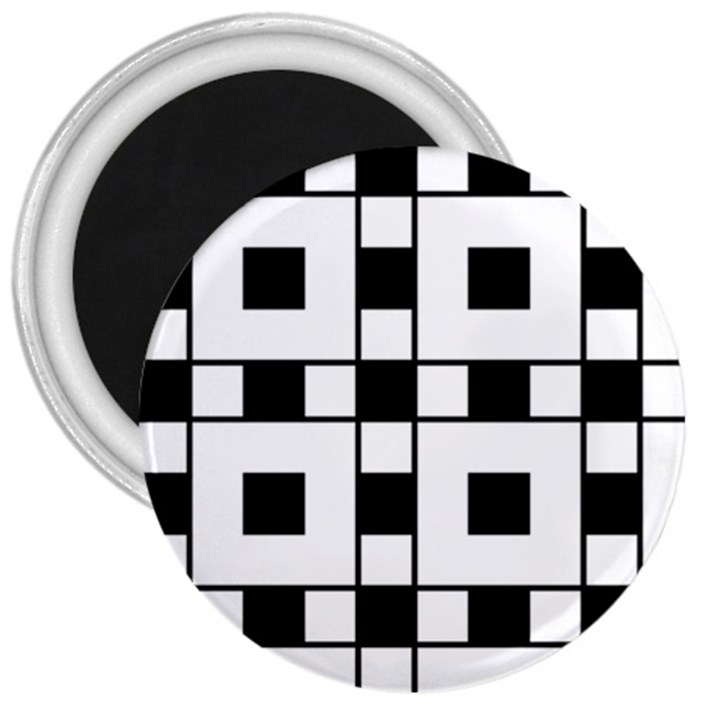 Black And White Pattern 3  Magnets