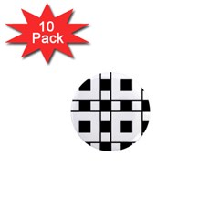 Black And White Pattern 1  Mini Magnet (10 pack) 