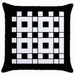 Black And White Pattern Throw Pillow Case (Black)