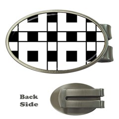 Black And White Pattern Money Clips (Oval) 