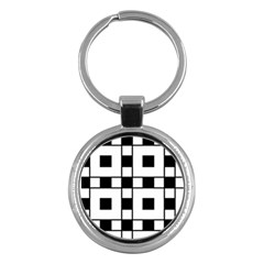 Black And White Pattern Key Chains (Round) 