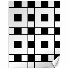 Black And White Pattern Canvas 12  x 16  