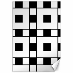 Black And White Pattern Canvas 12  x 18  