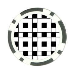 Black And White Pattern Poker Chip Card Guards