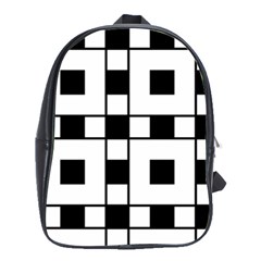 Black And White Pattern School Bags(Large) 