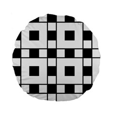 Black And White Pattern Standard 15  Premium Flano Round Cushions