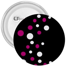 Pink And White Dots 3  Buttons by Valentinaart