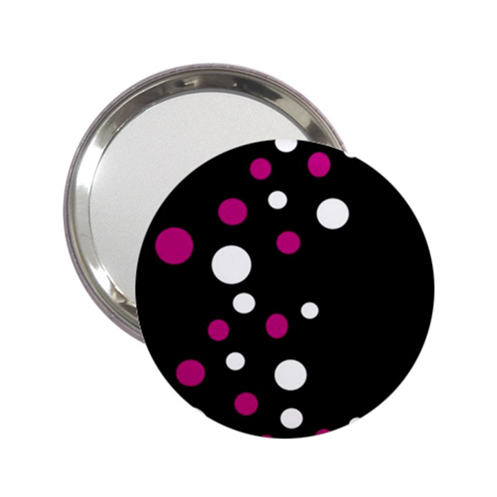 Pink and white dots 2.25  Handbag Mirrors