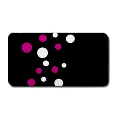 Pink And White Dots Medium Bar Mats by Valentinaart