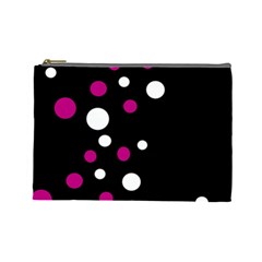 Pink And White Dots Cosmetic Bag (large)  by Valentinaart