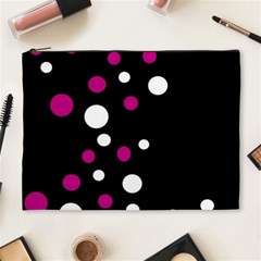 Pink And White Dots Cosmetic Bag (xl) by Valentinaart