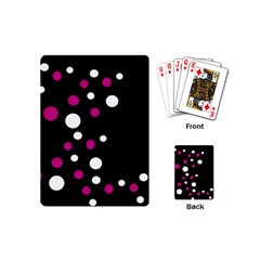 Pink And White Dots Playing Cards (mini)  by Valentinaart