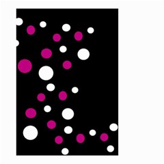 Pink And White Dots Small Garden Flag (two Sides) by Valentinaart