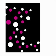 Pink And White Dots Large Garden Flag (two Sides) by Valentinaart