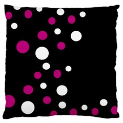 Pink And White Dots Large Cushion Case (one Side) by Valentinaart