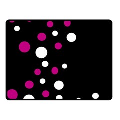 Pink And White Dots Double Sided Fleece Blanket (small)  by Valentinaart