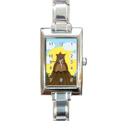 Groundhog Day  Rectangle Italian Charm Watch by Valentinaart