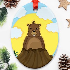 Groundhog Day  Ornament (oval)  by Valentinaart