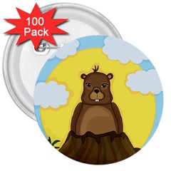 Groundhog Day  3  Buttons (100 Pack)  by Valentinaart