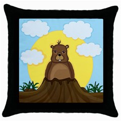 Groundhog Day  Throw Pillow Case (black) by Valentinaart