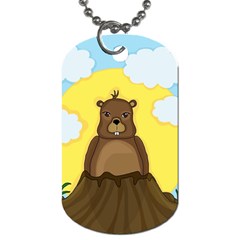 Groundhog Day  Dog Tag (one Side) by Valentinaart