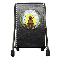 Groundhog Day  Pen Holder Desk Clocks by Valentinaart