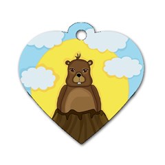 Groundhog Day  Dog Tag Heart (one Side) by Valentinaart