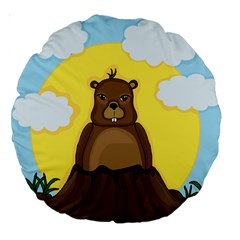 Groundhog Day  Large 18  Premium Round Cushions by Valentinaart