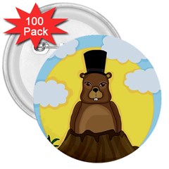 Groundhog 3  Buttons (100 Pack)  by Valentinaart