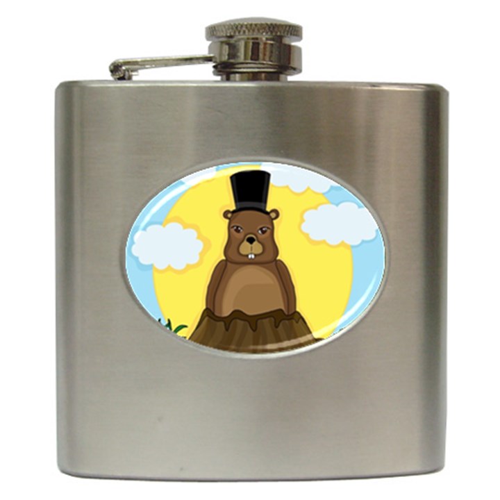 Groundhog Hip Flask (6 oz)