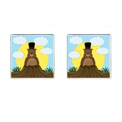 Groundhog Cufflinks (square) by Valentinaart