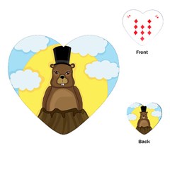 Groundhog Playing Cards (heart)  by Valentinaart