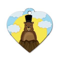 Groundhog Dog Tag Heart (two Sides) by Valentinaart