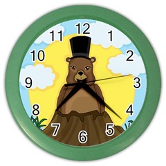 Groundhog Color Wall Clocks by Valentinaart