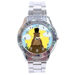 Groundhog Stainless Steel Analogue Watch by Valentinaart