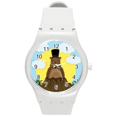 Groundhog Round Plastic Sport Watch (m) by Valentinaart