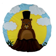 Groundhog Large 18  Premium Round Cushions by Valentinaart