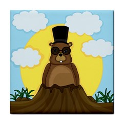 Happy Groundhog Day Tile Coasters by Valentinaart