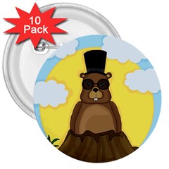 Happy Groundhog Day 3  Buttons (10 Pack)  by Valentinaart