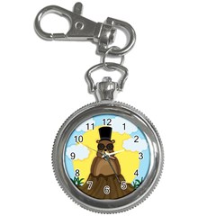 Happy Groundhog Day Key Chain Watches by Valentinaart