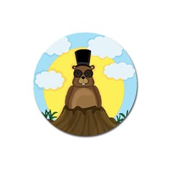 Happy Groundhog Day Magnet 3  (round) by Valentinaart