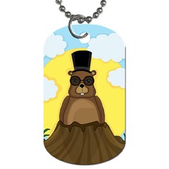 Happy Groundhog Day Dog Tag (two Sides) by Valentinaart