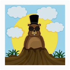 Happy Groundhog Day Medium Glasses Cloth (2-side) by Valentinaart