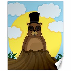 Happy Groundhog Day Canvas 11  X 14   by Valentinaart